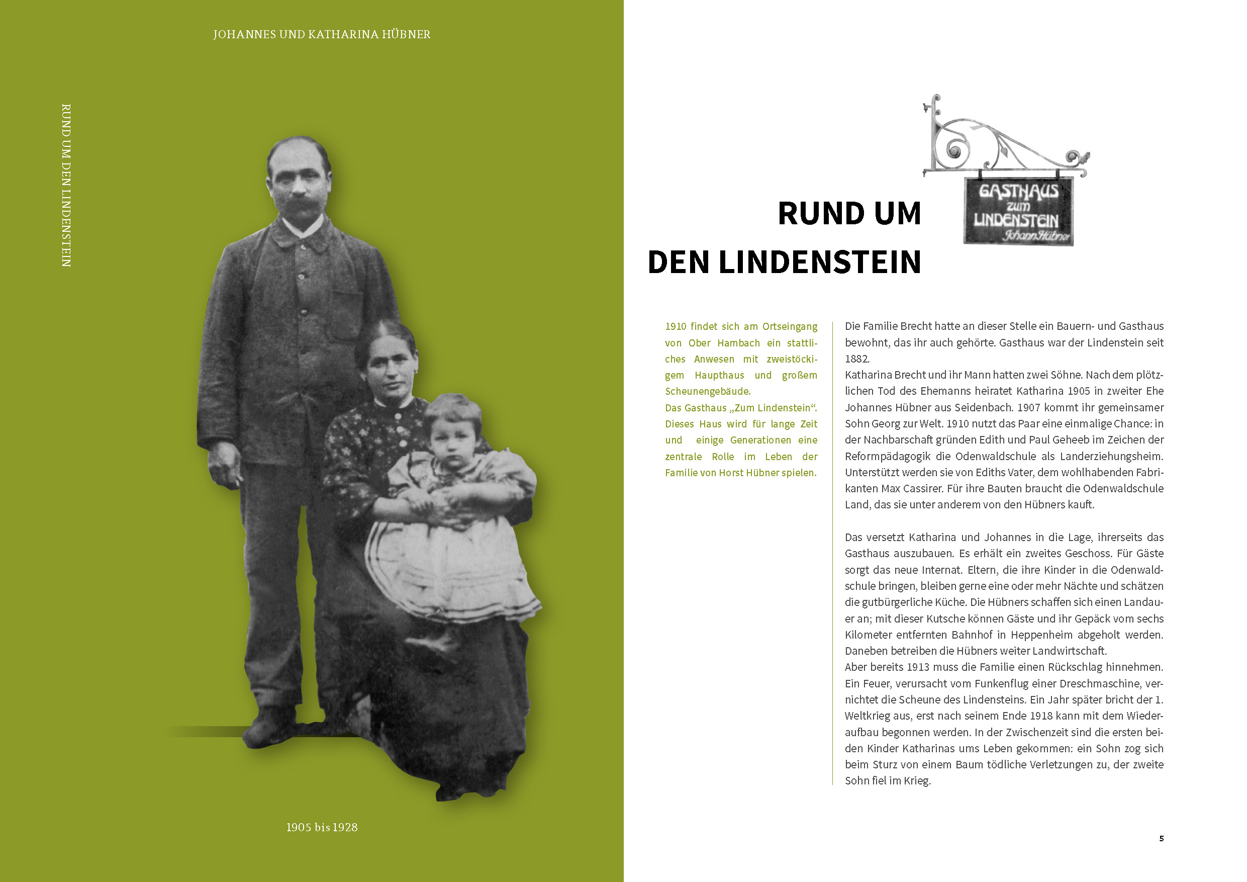 Historisches Foto Johannes Hübner mit Katharina und Georg
